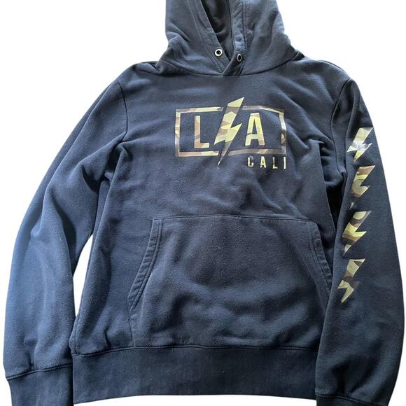 Aeropostale LA Cali Camo Lightning Hoodie | Men’s Large Black - Picture 2 of 3